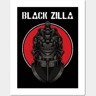 black zilla Posters and Art